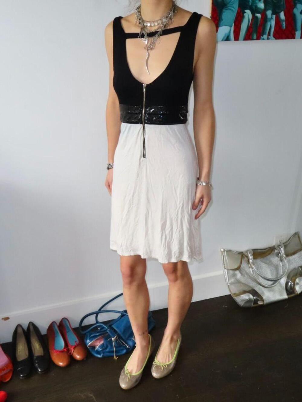 Ella Moss Women's Black and Cream Dress